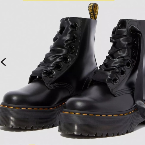 MOLLY WOMEN'S LEATHER PLATFORM BOOTS- size 5 - Picture 3 of 15